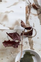 Herbstblätter, Papier und Farbe – Bastelzubehör