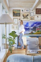 Skandinavische Vintage-Wohnzimmer und Wandgalerien 